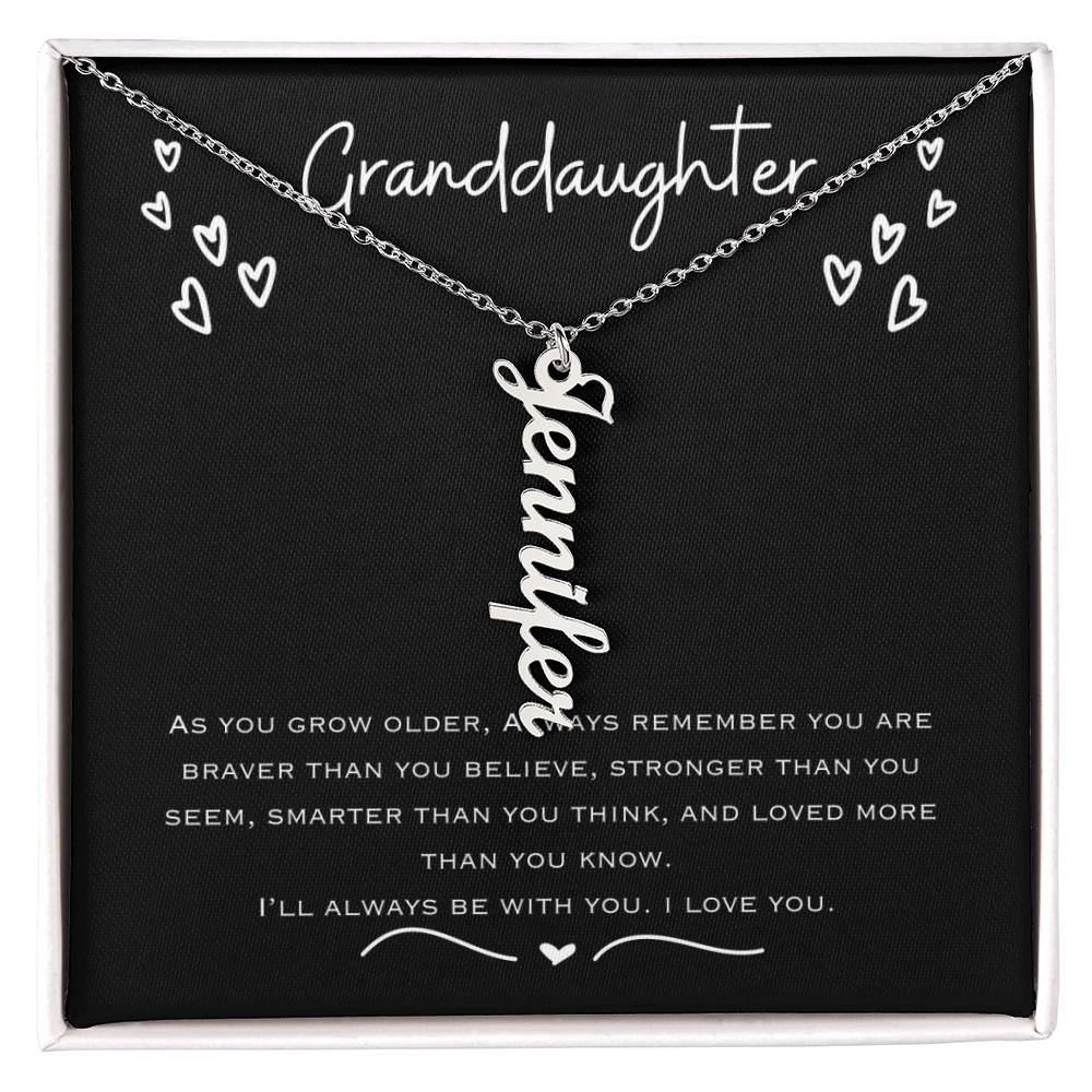 Granddaughter Vertical Name Necklace