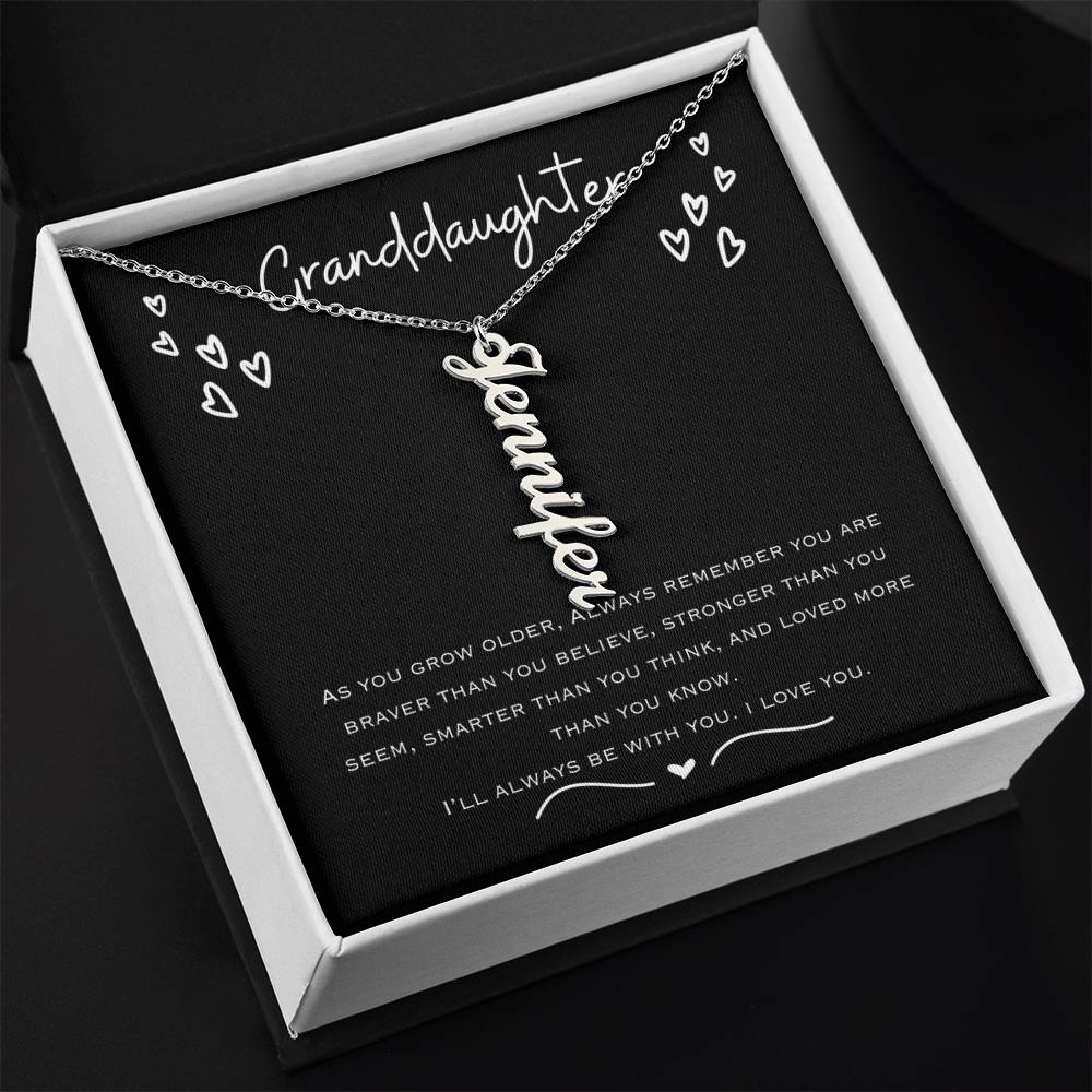 Granddaughter Vertical Name Necklace