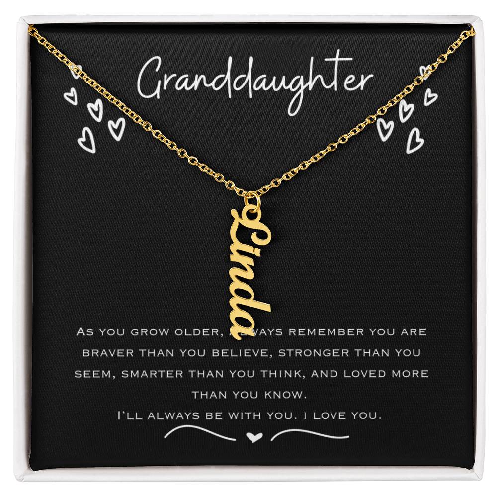 Granddaughter Vertical Name Necklace