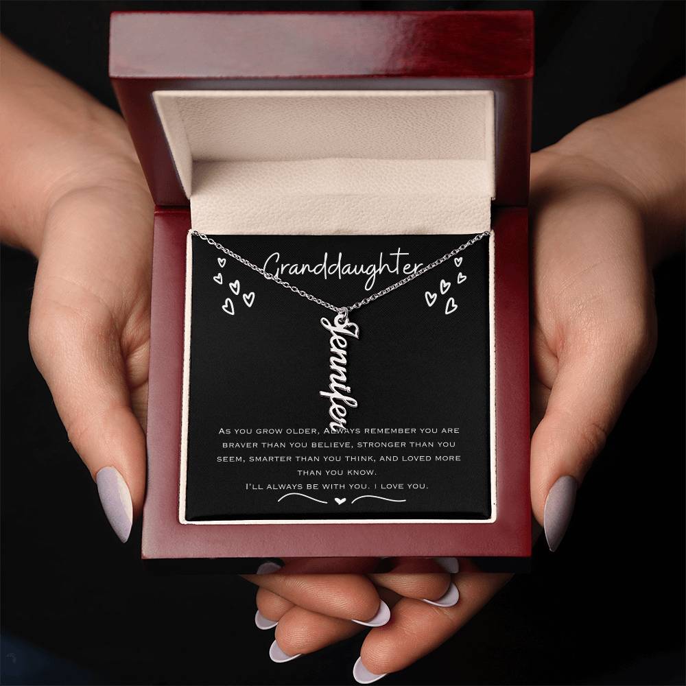 Granddaughter Vertical Name Necklace